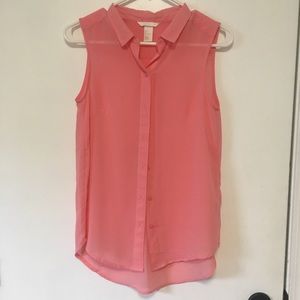 H&M salmon button up tank